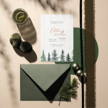 Customisable Christmas Wedding Invitation