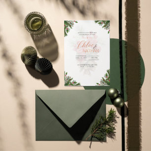 Customisable Christmas Wedding Invitation