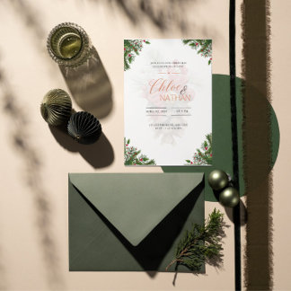 Customisable Christmas Wedding Invitation