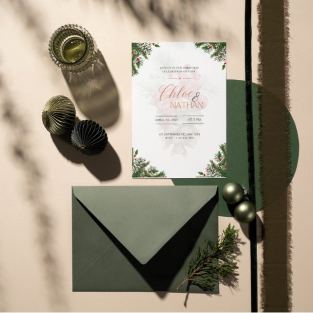 Customisable Christmas Wedding Invitation (Creator Uploaded)