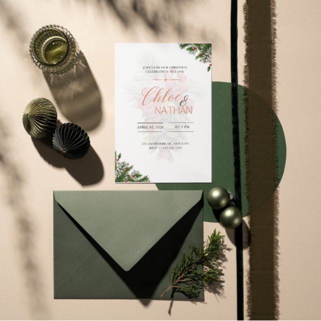 Customisable Christmas Wedding Invitation (Creator Uploaded)