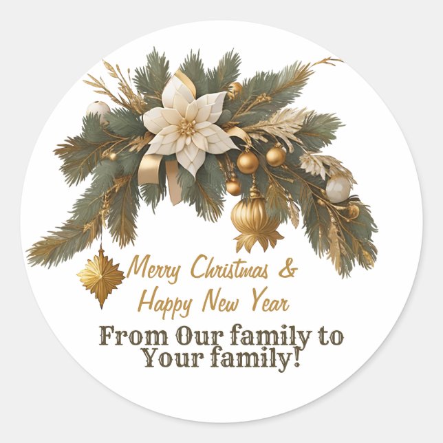Customisable Christmas wish Classic Round Sticker (Front)