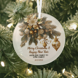 Customisable Christmas wish Glass Tree Decoration