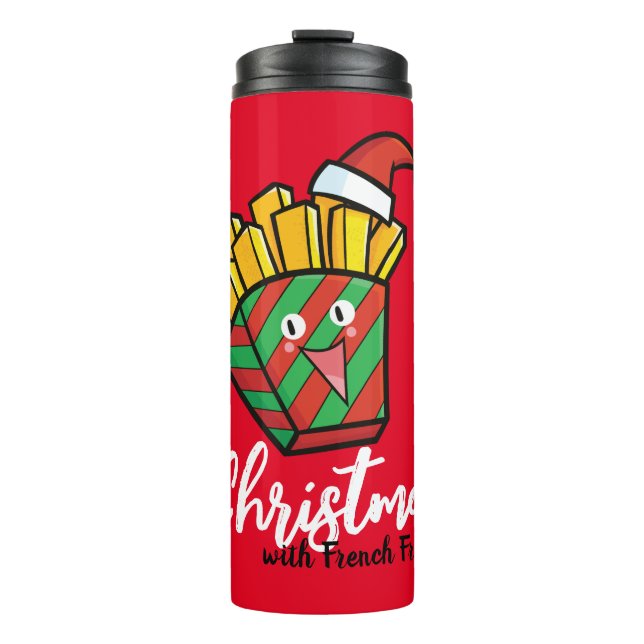 Customisable Christmas with french fries Thermal Tumbler (Front)