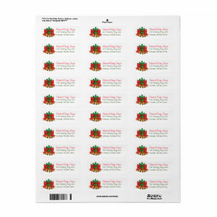 Customisable Christmass Bells Address Label