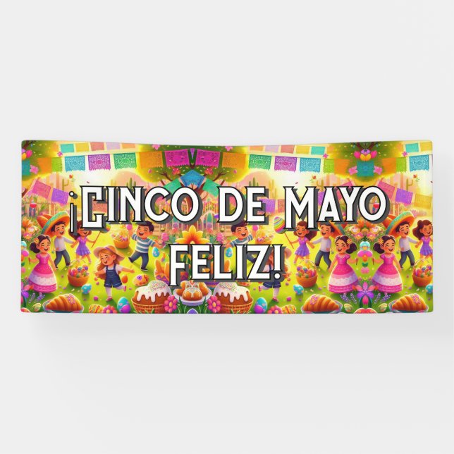 Customisable ¡Cinco de Mayo Fleliz!   Banner (Horizontal)