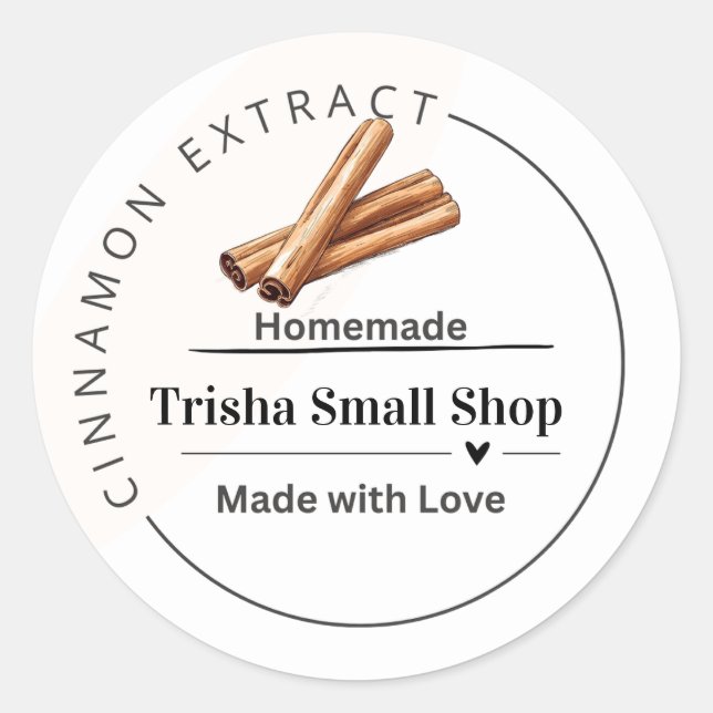 Customisable Cinnamon Extract Label – Personalised (Front)