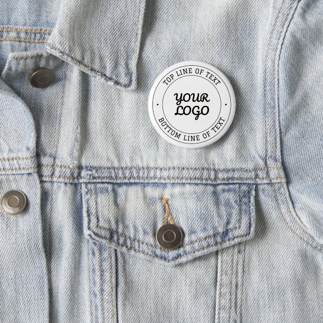 Customisable Circular Text & Logo Replacement 6 Cm Round Badge (In Situ)
