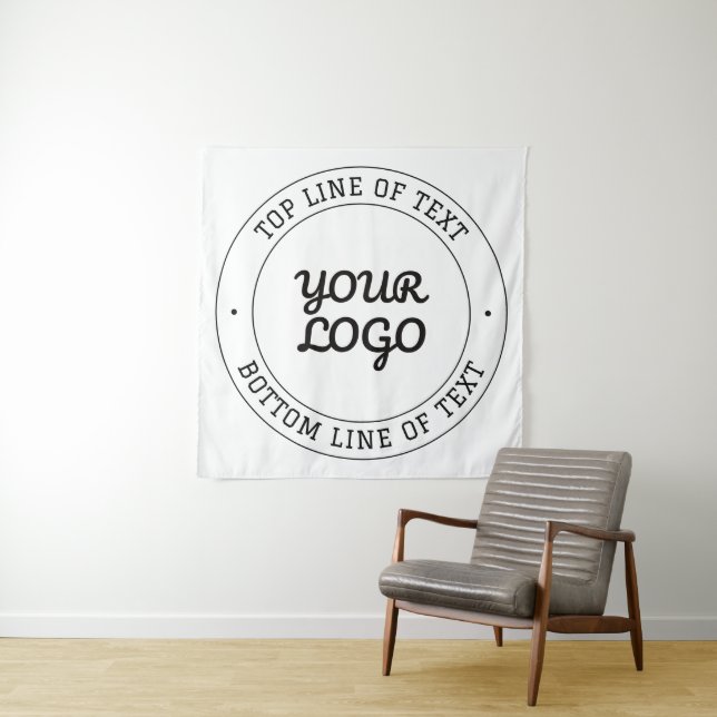 Customisable Circular Text & Logo Replacement Tapestry (In Situ)