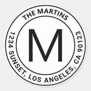 Customisable Circular Text Return Address Classic  Round Sticker