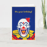 Customisable Circus Clown Greeting Card<br><div class="desc">Customisable creepy clown greeting card.  Custom restored,  high quality vintage clown image.</div>