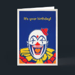 Customisable Circus Clown Greeting Card<br><div class="desc">Customisable creepy clown greeting card.  Custom restored,  high quality vintage clown image.</div>