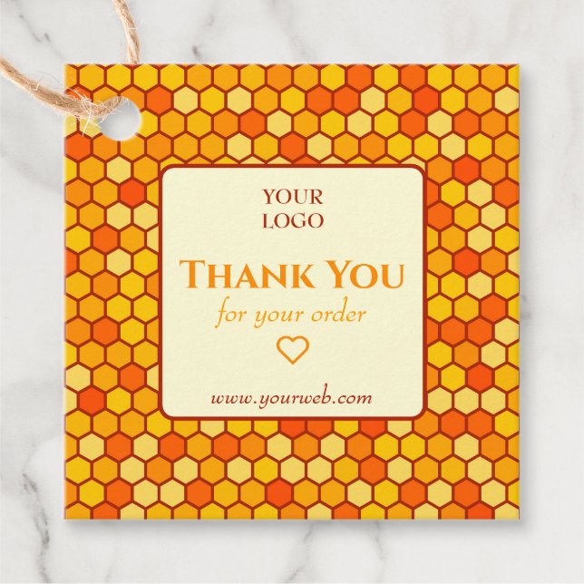 Customisable Citrus Business Thank You Tag (Front)