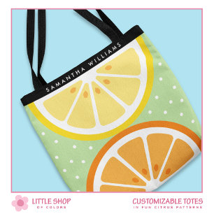 Customisable Citrus Fruit Pattern Tote Bag