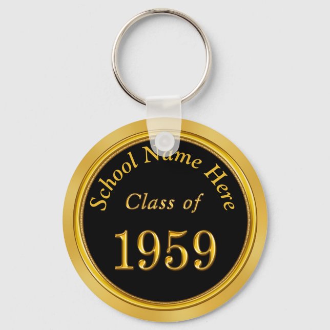 Customisable Class of 1959 Class Reunion Keychains (Front)