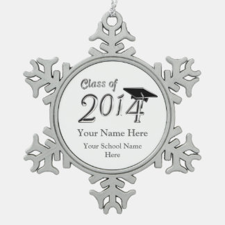 Customisable Class of 2014 Snowflake Pewter Christmas Ornament
