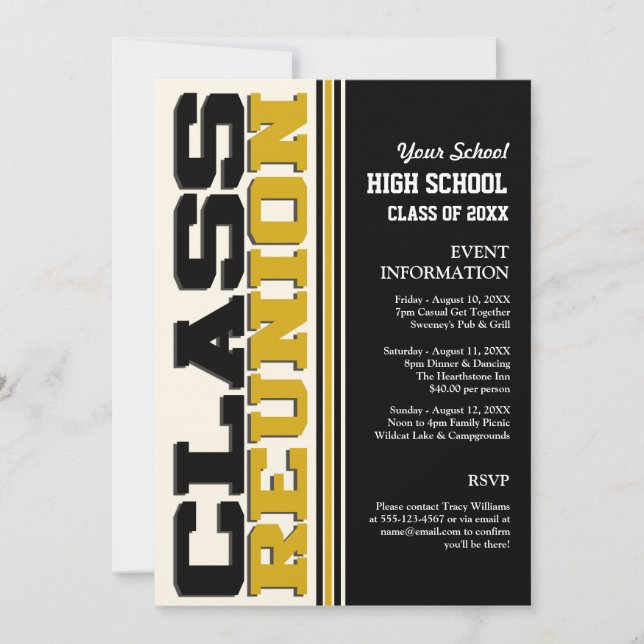 Customisable Class Reunion Invitation (Front)