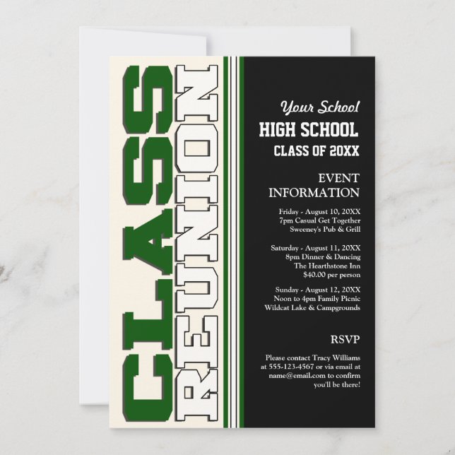 Customisable Class Reunion Invitation (Front)