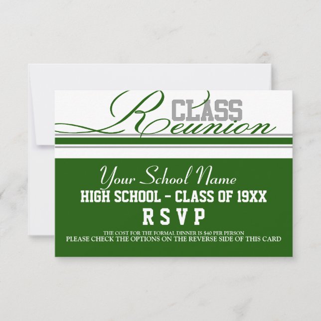 Customisable Class Reunion RSVP (Front)