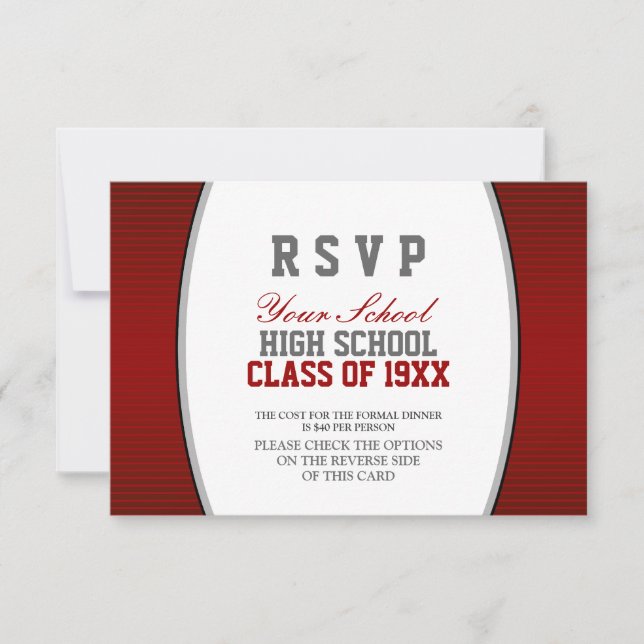 Customisable Class Reunion RSVP Card (Front)