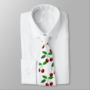Customisable Classic Cherry Fruit and Leaf Tie