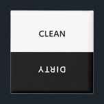 Customisable Clean Dirty Dishwasher Sign Magnet<br><div class="desc">Minimal sleek clean dirty dishwasher sign. Customise the text to whatever you'd like. This handy dishwasher magnet is here to help you remember when it's time to put the dishes away.</div>