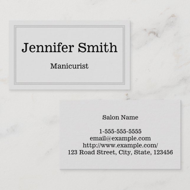 Customisable & Clean Manicurist Business Card (Front/Back)