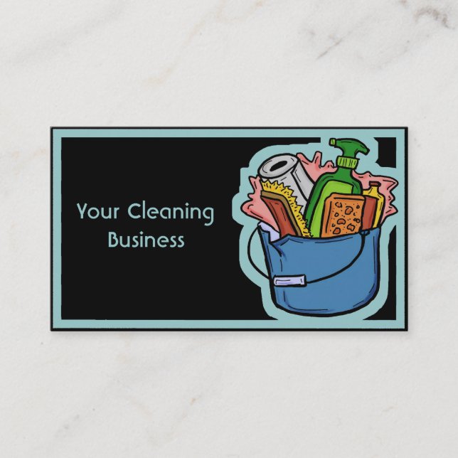 Customisable cleaning business card template (Front)