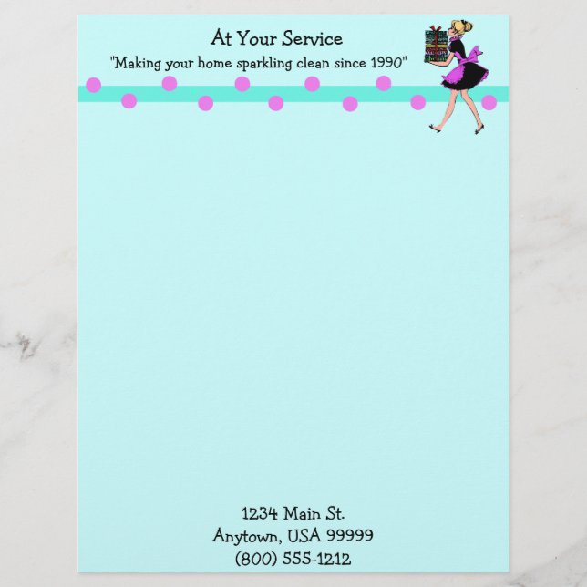 Customisable Cleaning Service Letterhead (Front)