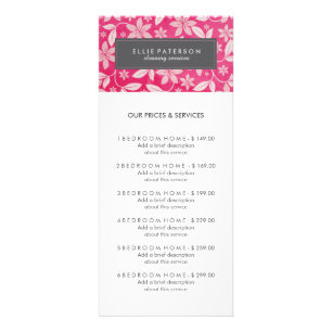 Customisable Cleaning Service Menu Rack Card