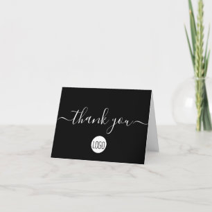Customisable client Appreciation Black White Chic Thank You Card