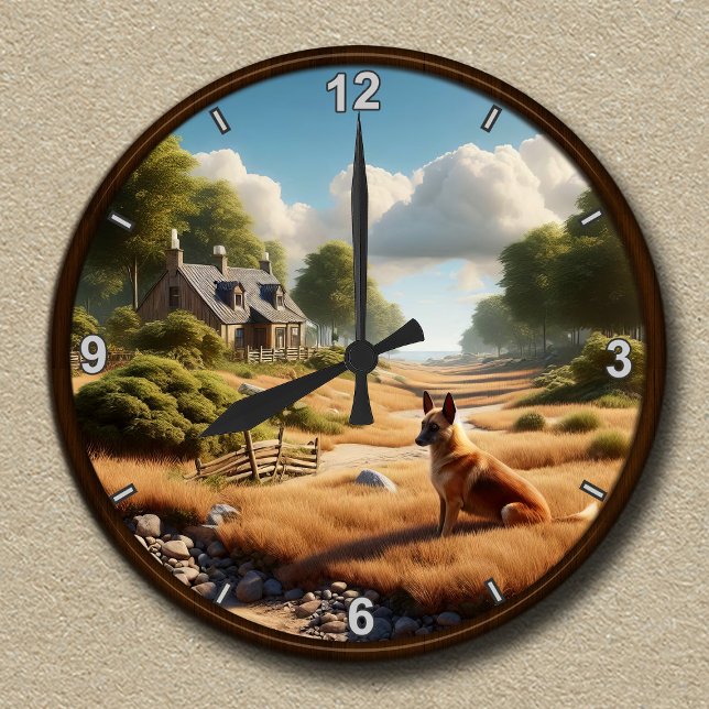 Customisable Clock with a Belgian Malinois (Creator Uploaded)
