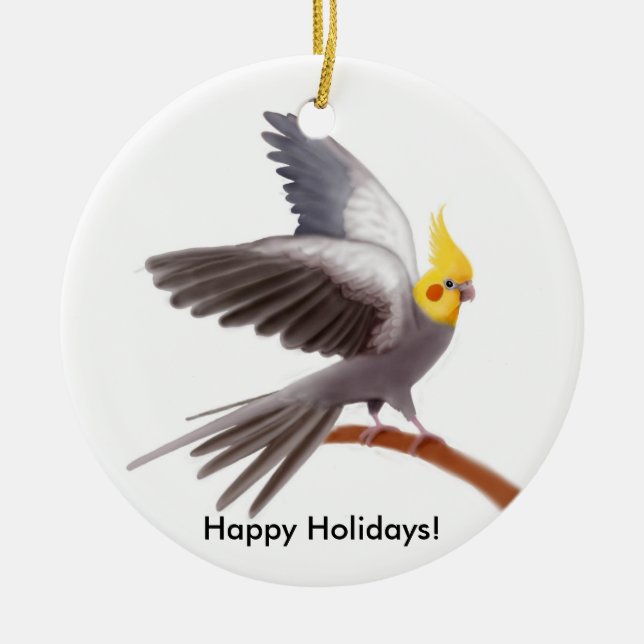 Customisable Cockatiel Parrot Ornament (Front)