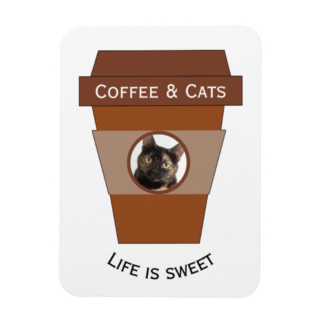 Customisable Coffee & Cats - Life is Sweet Magnet (Vertical)