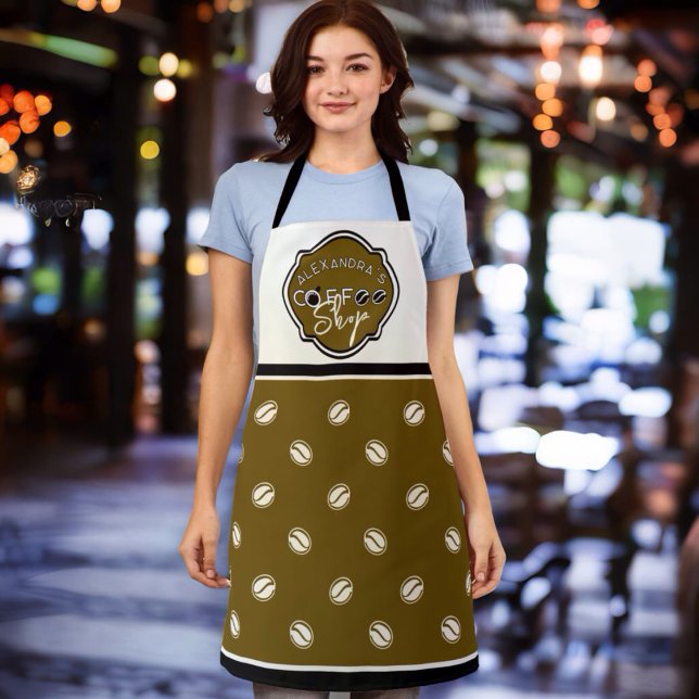 Customisable coffee shop home/business logo apron (Creator Uploaded)