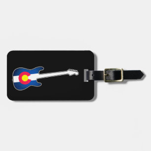 Customisable Colorado flag guitar luggage tag