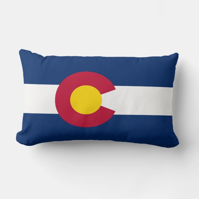 Customisable Colorado Flag Souvenir Lumbar Cushion (Front)