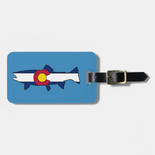Customisable Colorado flag trout fish luggage tag