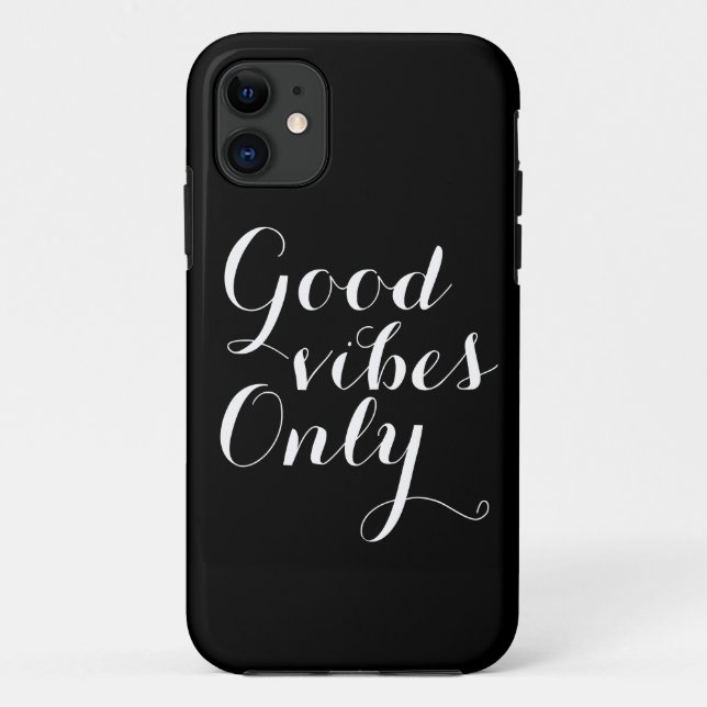 Customisable Colour Good Vibes Only Motivational Case-Mate iPhone Case (Back)