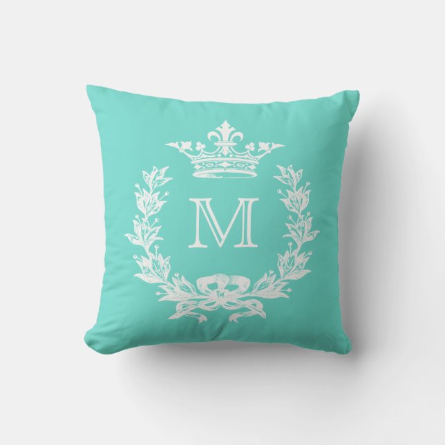 Customisable Colour Monogram French Crown Cushion (Front)