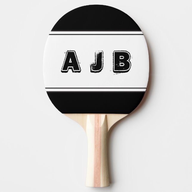 Customisable Colour Monogram Red Stripes Paddle (Front)