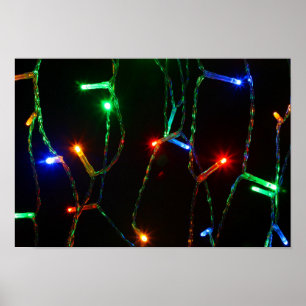 Customisable colourful Christmas lights Poster