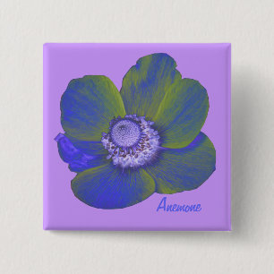 Customisable Colourful Fantasy Anemone Button