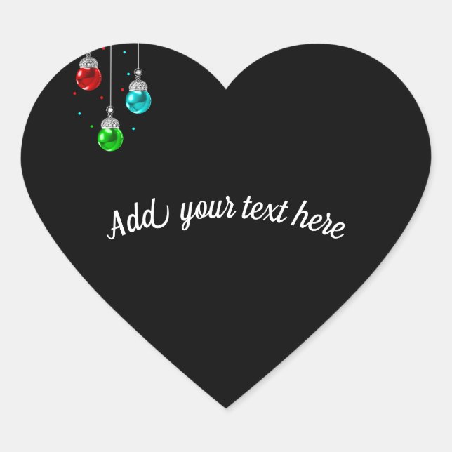 Customisable colourful pearls heart sticker (Front)