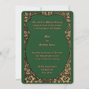 Customisable Colours Art Nouveau Floral Vine Borde Invitation