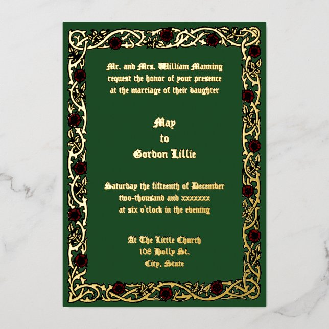 Customisable Colours Floral Foliage Vine Border (Front)