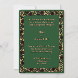 Customisable Colours Floral Foliage Vine Border Invitation