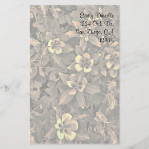 Customisable Columbine Flower stationary Stationery