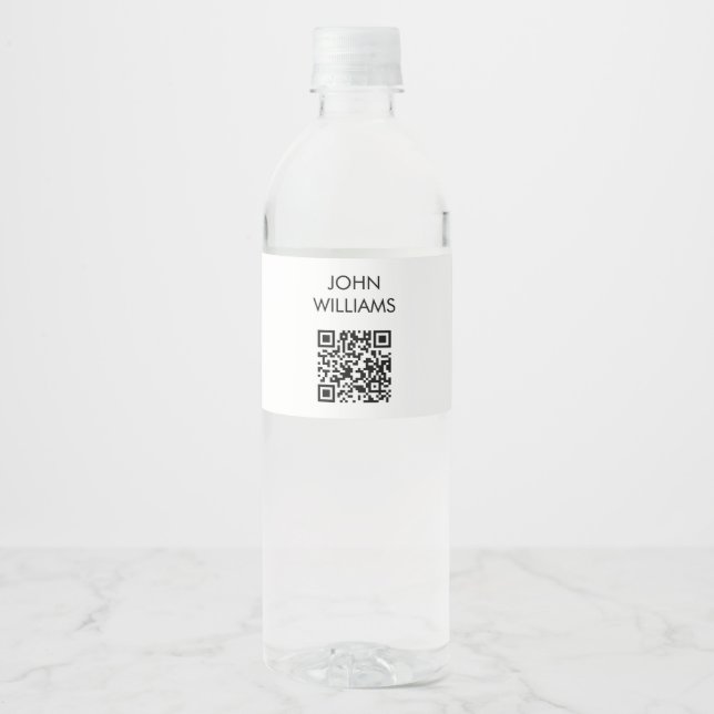Customisable Company Exhibition Opening QR Code Water Bottle Label (Front)