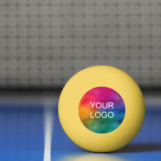Customisable Company Logo Emblem Template Yellow Ping Pong Ball (Net)